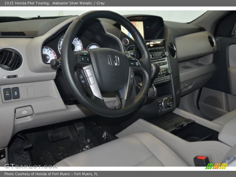 Alabaster Silver Metallic / Gray 2015 Honda Pilot Touring
