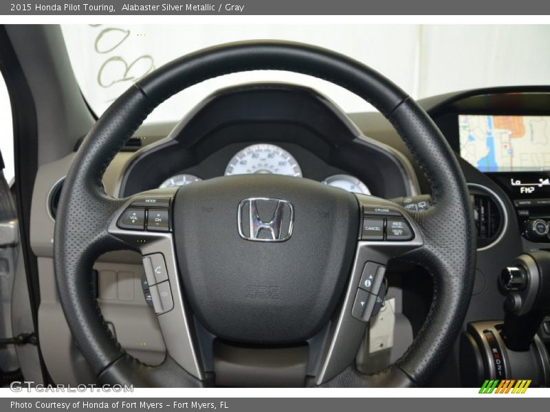 Alabaster Silver Metallic / Gray 2015 Honda Pilot Touring
