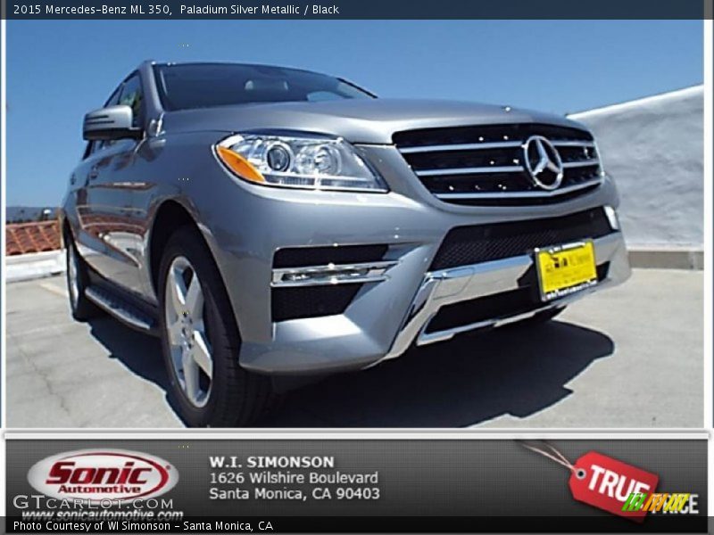 Paladium Silver Metallic / Black 2015 Mercedes-Benz ML 350