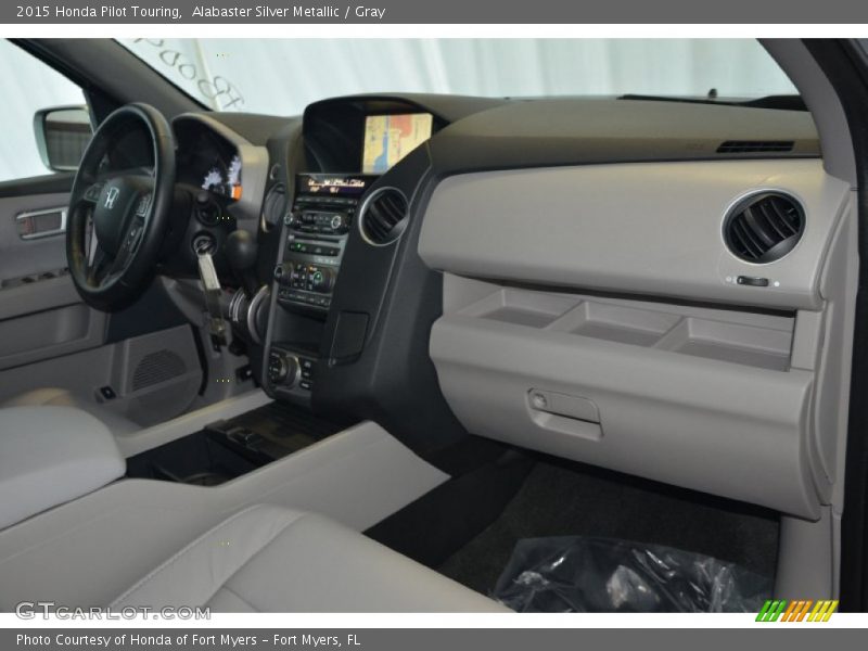 Alabaster Silver Metallic / Gray 2015 Honda Pilot Touring