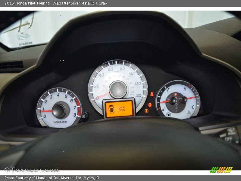 Alabaster Silver Metallic / Gray 2015 Honda Pilot Touring