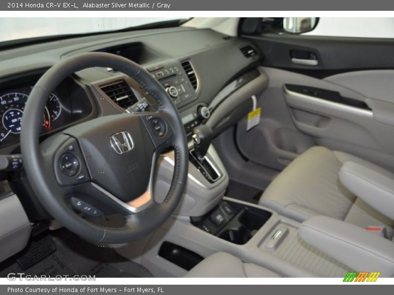 Alabaster Silver Metallic / Gray 2014 Honda CR-V EX-L