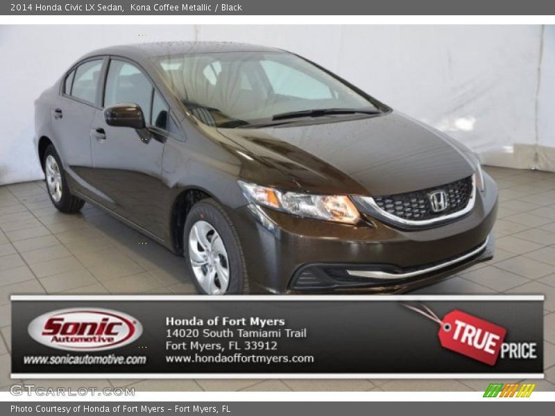 Kona Coffee Metallic / Black 2014 Honda Civic LX Sedan