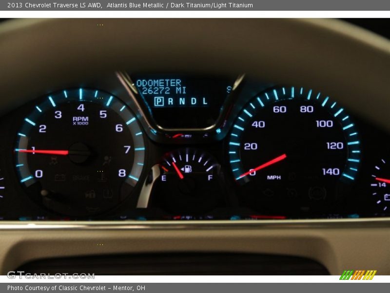 Atlantis Blue Metallic / Dark Titanium/Light Titanium 2013 Chevrolet Traverse LS AWD