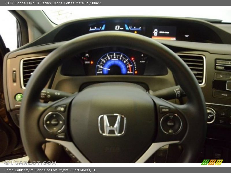 Kona Coffee Metallic / Black 2014 Honda Civic LX Sedan