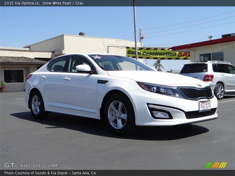 Snow White Pearl / Gray 2015 Kia Optima LX