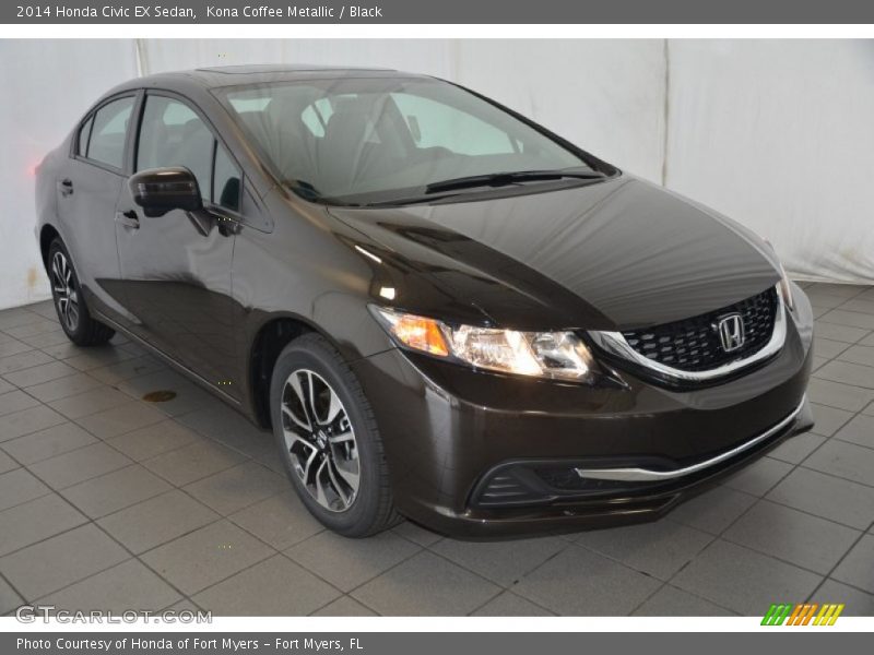 Kona Coffee Metallic / Black 2014 Honda Civic EX Sedan