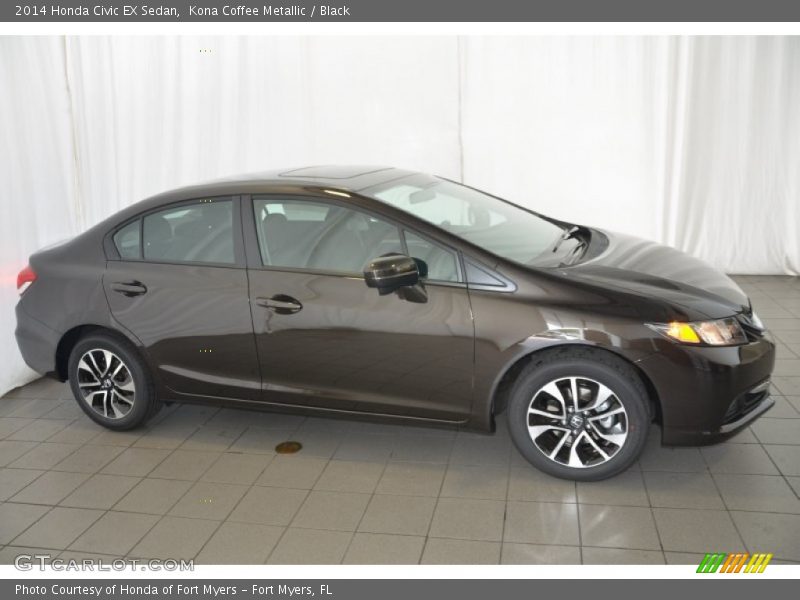 Kona Coffee Metallic / Black 2014 Honda Civic EX Sedan