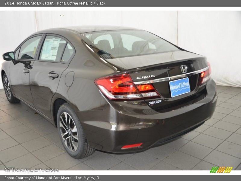Kona Coffee Metallic / Black 2014 Honda Civic EX Sedan