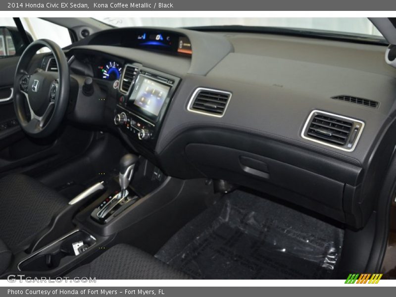 Kona Coffee Metallic / Black 2014 Honda Civic EX Sedan