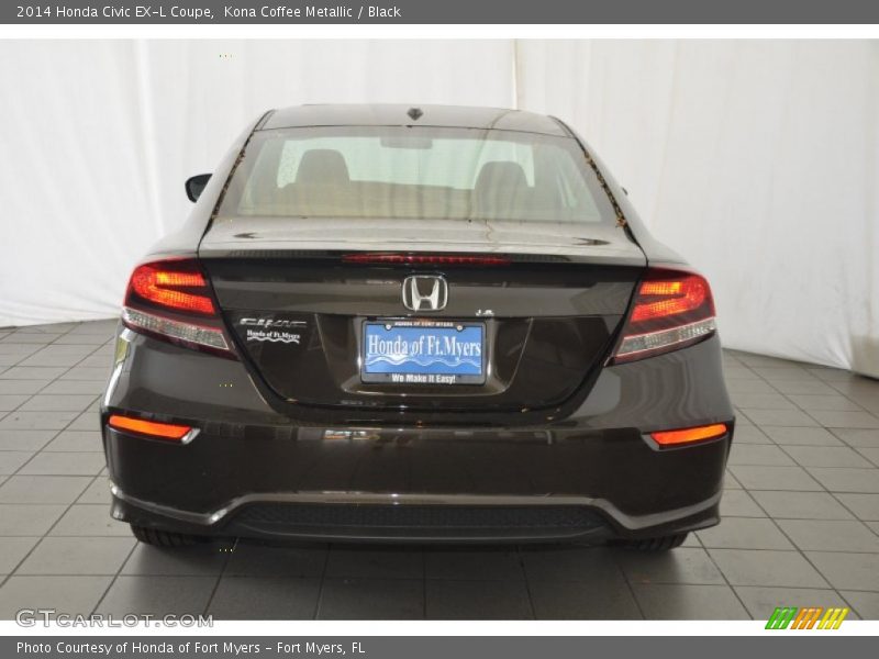 Kona Coffee Metallic / Black 2014 Honda Civic EX-L Coupe