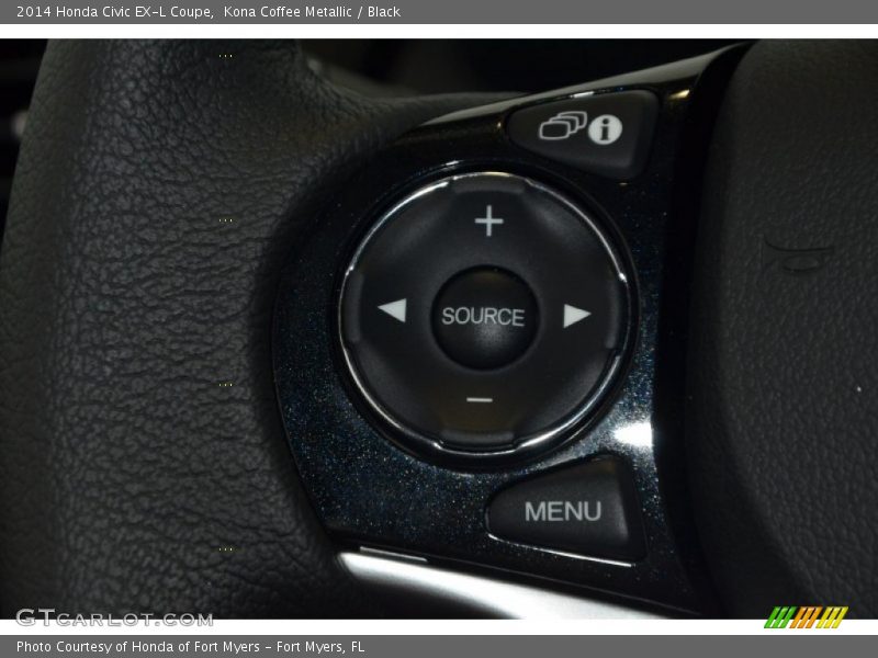 Kona Coffee Metallic / Black 2014 Honda Civic EX-L Coupe