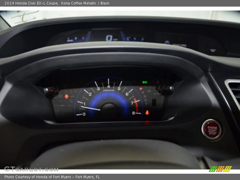 Kona Coffee Metallic / Black 2014 Honda Civic EX-L Coupe