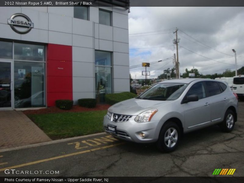 Brilliant Silver / Black 2012 Nissan Rogue S AWD