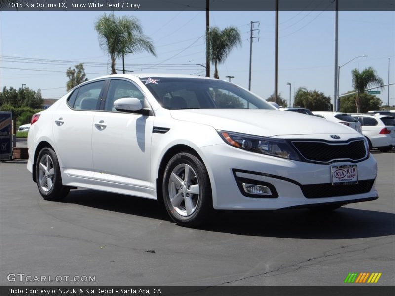 Snow White Pearl / Gray 2015 Kia Optima LX