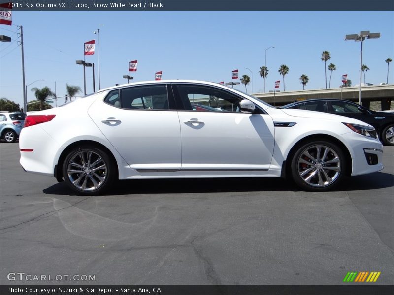 Snow White Pearl / Black 2015 Kia Optima SXL Turbo