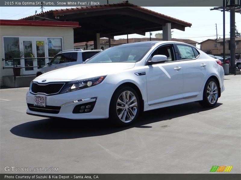 Snow White Pearl / Black 2015 Kia Optima SXL Turbo