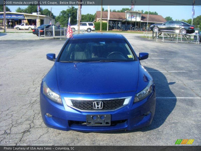 Belize Blue Pearl / Black 2008 Honda Accord EX-L V6 Coupe