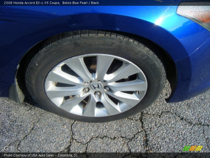 Belize Blue Pearl / Black 2008 Honda Accord EX-L V6 Coupe