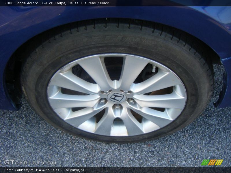 Belize Blue Pearl / Black 2008 Honda Accord EX-L V6 Coupe