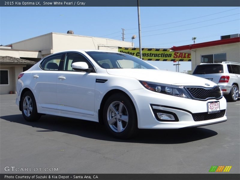 Snow White Pearl / Gray 2015 Kia Optima LX