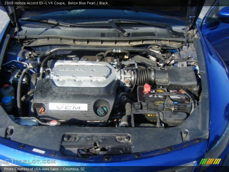 Belize Blue Pearl / Black 2008 Honda Accord EX-L V6 Coupe