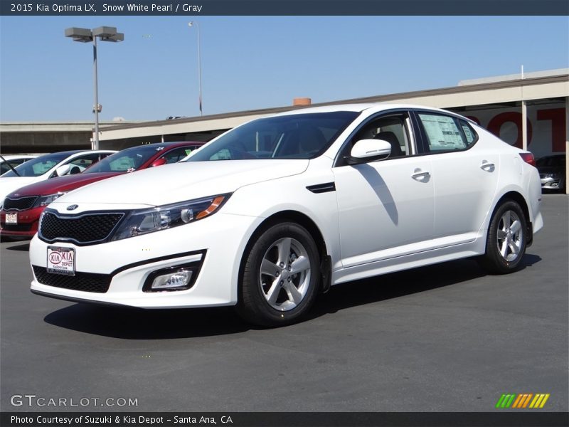 Snow White Pearl / Gray 2015 Kia Optima LX