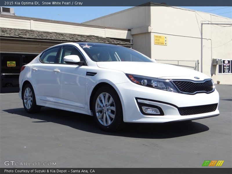 Snow White Pearl / Gray 2015 Kia Optima EX