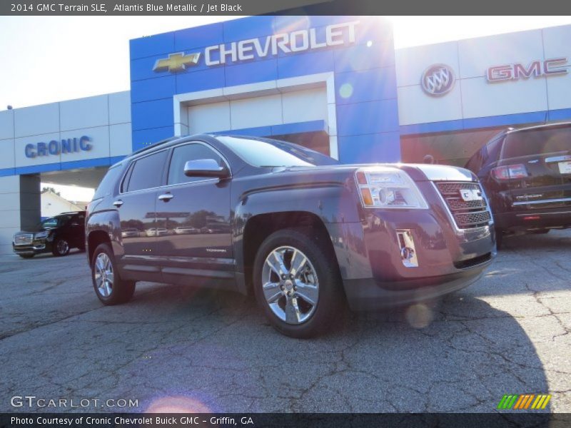 Atlantis Blue Metallic / Jet Black 2014 GMC Terrain SLE