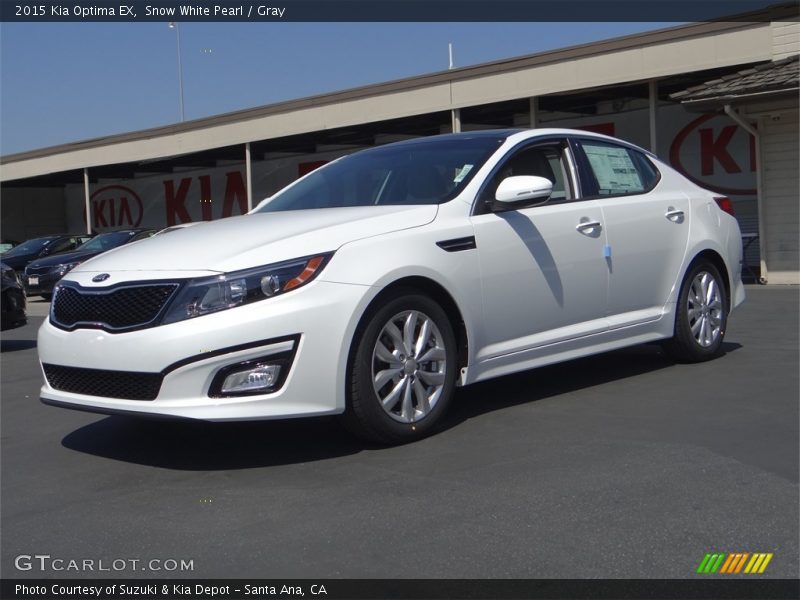 Snow White Pearl / Gray 2015 Kia Optima EX