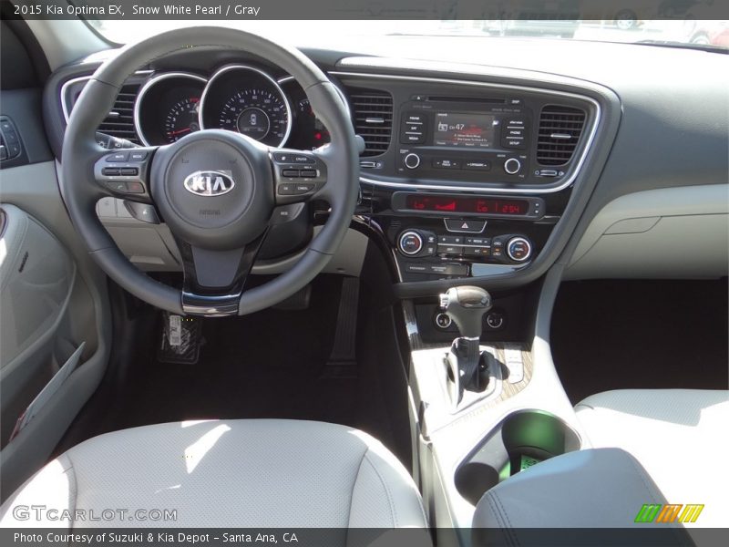 Snow White Pearl / Gray 2015 Kia Optima EX