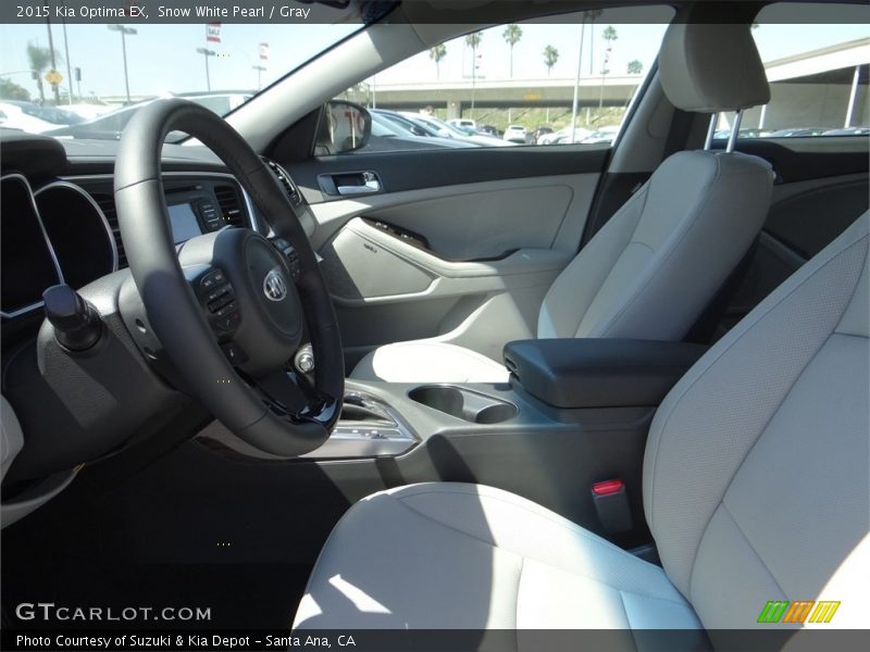 Snow White Pearl / Gray 2015 Kia Optima EX