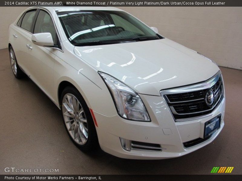 White Diamond Tricoat / Platinum Very Light Platinum/Dark Urban/Cocoa Opus Full Leather 2014 Cadillac XTS Platinum AWD