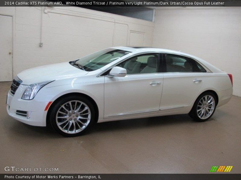 White Diamond Tricoat / Platinum Very Light Platinum/Dark Urban/Cocoa Opus Full Leather 2014 Cadillac XTS Platinum AWD
