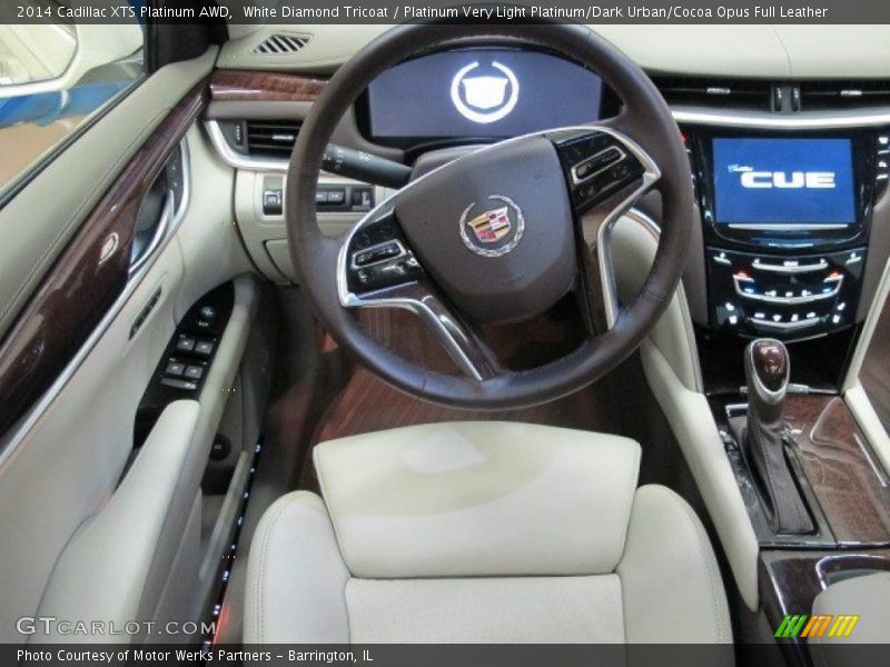 White Diamond Tricoat / Platinum Very Light Platinum/Dark Urban/Cocoa Opus Full Leather 2014 Cadillac XTS Platinum AWD