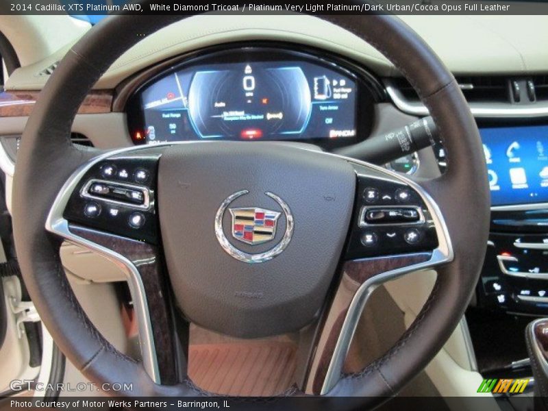 White Diamond Tricoat / Platinum Very Light Platinum/Dark Urban/Cocoa Opus Full Leather 2014 Cadillac XTS Platinum AWD