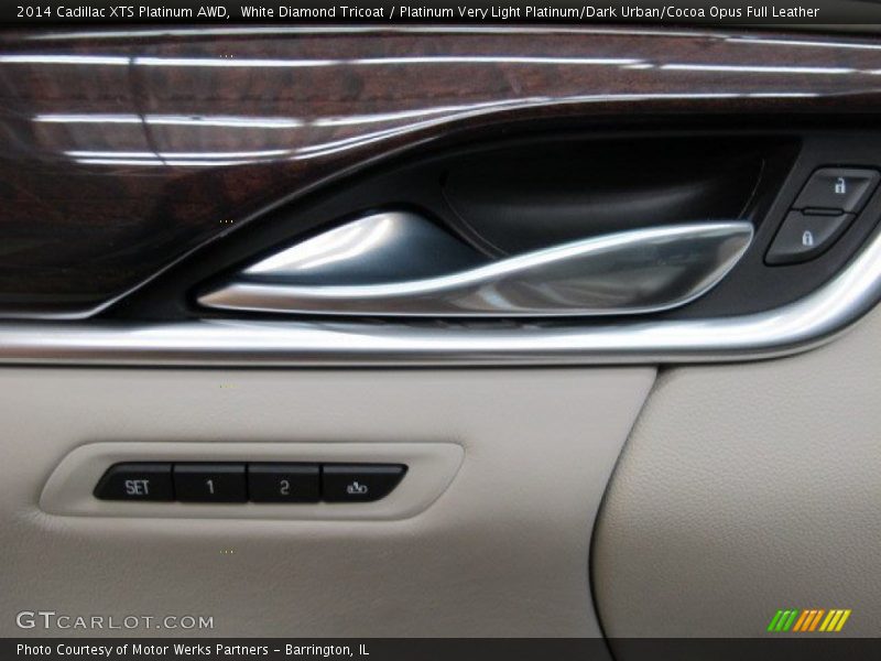 White Diamond Tricoat / Platinum Very Light Platinum/Dark Urban/Cocoa Opus Full Leather 2014 Cadillac XTS Platinum AWD