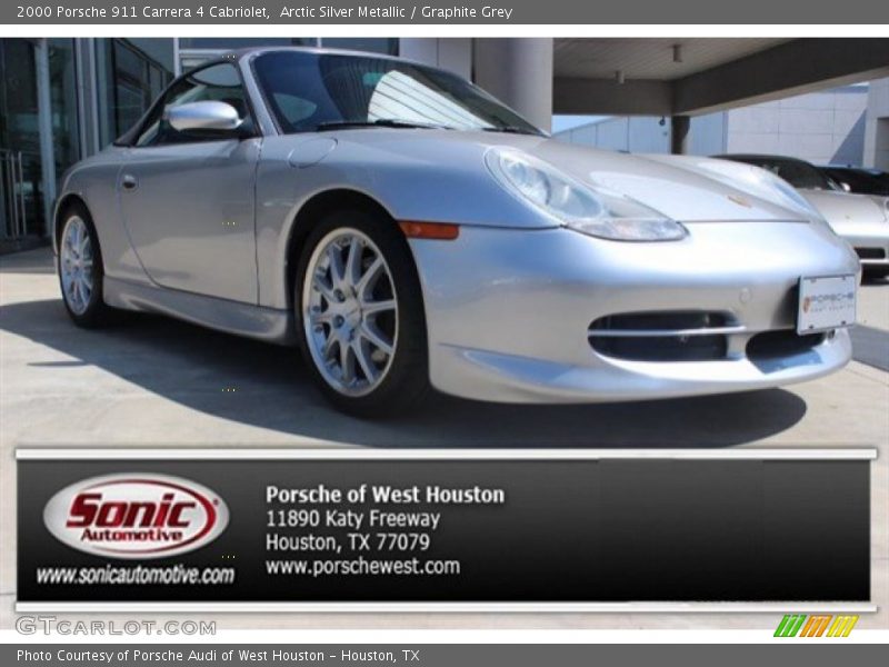 Arctic Silver Metallic / Graphite Grey 2000 Porsche 911 Carrera 4 Cabriolet