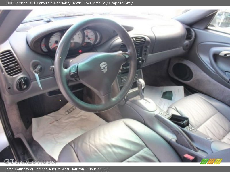 Arctic Silver Metallic / Graphite Grey 2000 Porsche 911 Carrera 4 Cabriolet