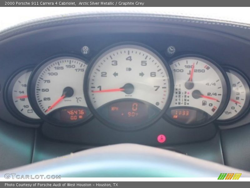 Arctic Silver Metallic / Graphite Grey 2000 Porsche 911 Carrera 4 Cabriolet