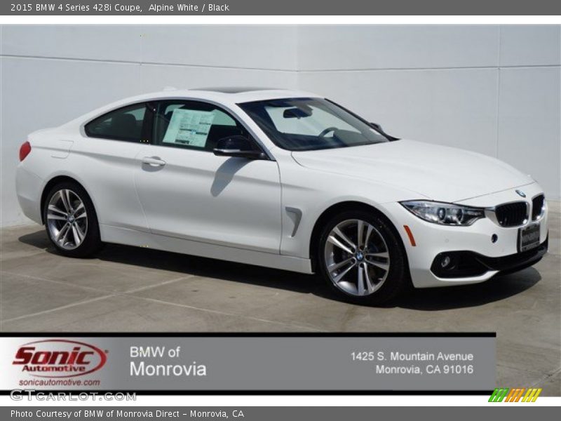 Alpine White / Black 2015 BMW 4 Series 428i Coupe