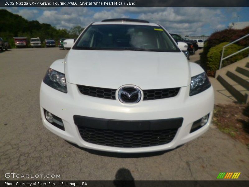 Crystal White Pearl Mica / Sand 2009 Mazda CX-7 Grand Touring AWD