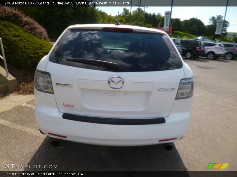 Crystal White Pearl Mica / Sand 2009 Mazda CX-7 Grand Touring AWD