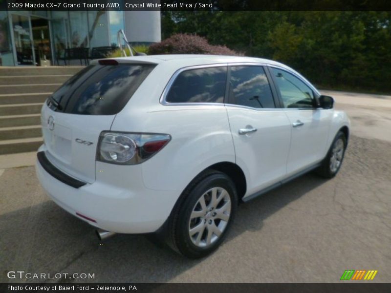 Crystal White Pearl Mica / Sand 2009 Mazda CX-7 Grand Touring AWD