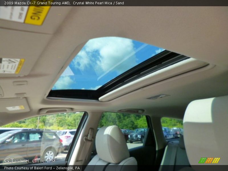 Crystal White Pearl Mica / Sand 2009 Mazda CX-7 Grand Touring AWD
