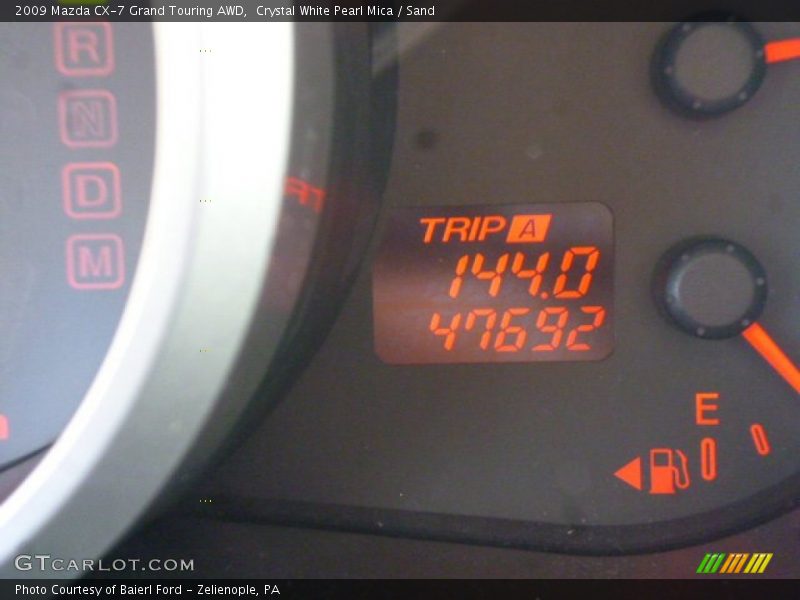 Crystal White Pearl Mica / Sand 2009 Mazda CX-7 Grand Touring AWD