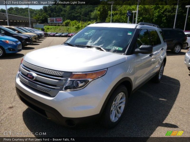 Ingot Silver / Medium Light Stone 2015 Ford Explorer FWD