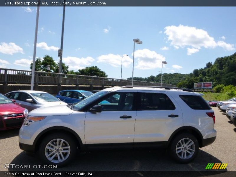 Ingot Silver / Medium Light Stone 2015 Ford Explorer FWD