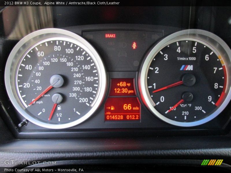 Alpine White / Anthracite/Black Cloth/Leather 2012 BMW M3 Coupe
