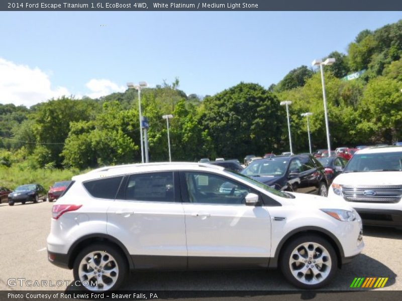 White Platinum / Medium Light Stone 2014 Ford Escape Titanium 1.6L EcoBoost 4WD